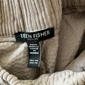 Eileen Fisher M Petite Taupe Wide Wale Corduroy Trousers